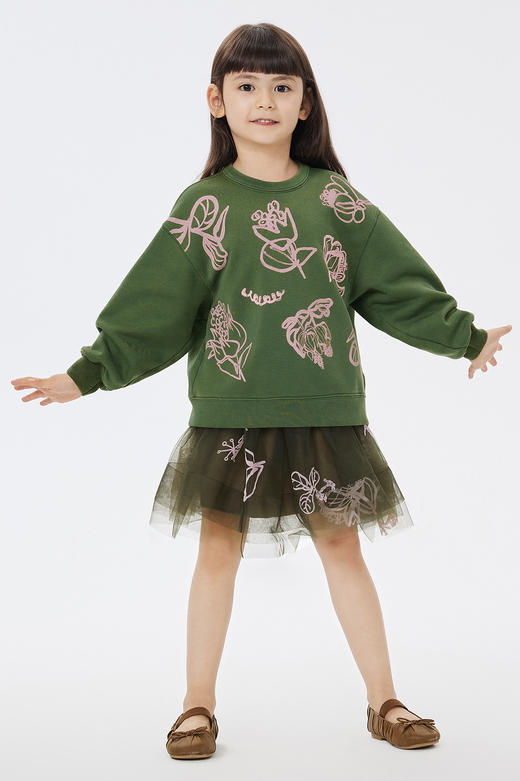 JNBY  23年春款  全棉印花圆领套头卫衣   1N2414700 商品图0