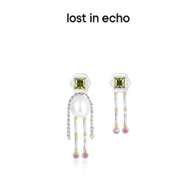 lost in echo设计师品牌宝石猎人长脚小人造型珍珠拼接耳环