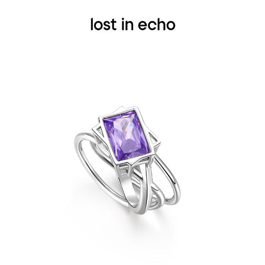 lost in echo设计师品牌设计感宝石猎人系列彩色斜方锆石盒子戒指 商品图1