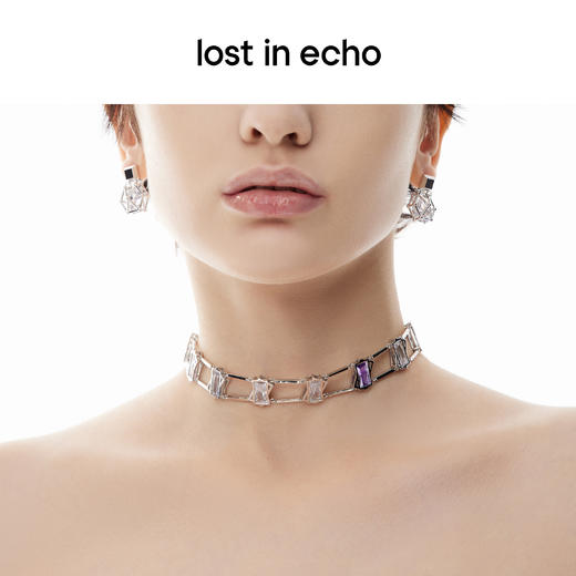 [捡漏价]lost in echo原创设计师款宝石猎人斜方锆石盒子chocker设计项链 商品图2