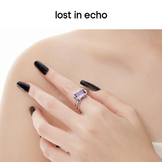lost in echo设计师品牌设计感宝石猎人系列彩色斜方锆石盒子戒指 商品图2