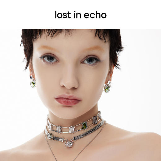 lost in echo原创设计师款时尚宝石猎人简约彩色锆石盒子耳环耳坠 商品图3