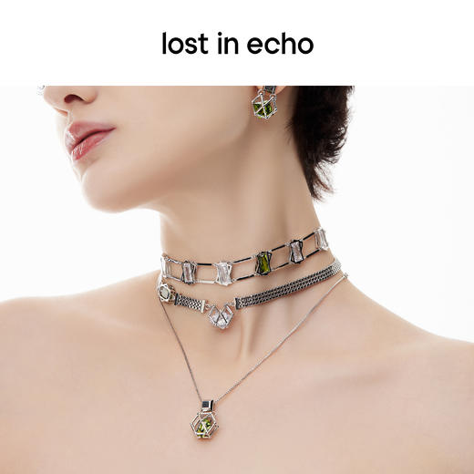 [捡漏价]lost in echo原创设计师款宝石猎人斜方锆石盒子chocker设计项链 商品图3