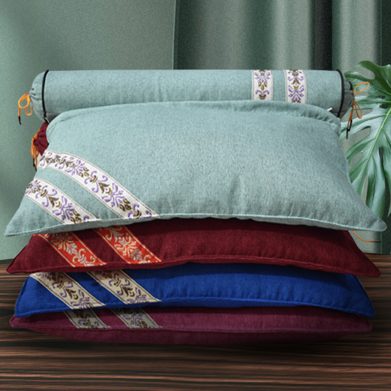 三顾御艾 艾草胡麻颈椎枕，圆枕+方枕组合装，养护颈椎，缓解颈椎酸痛酸胀，艾草枕头