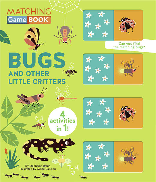 昆虫配对机关操作拉拉配对书 儿童启蒙互动书 英文原版 Matching Game Book: Bugs and Other Little Critters 商品图0