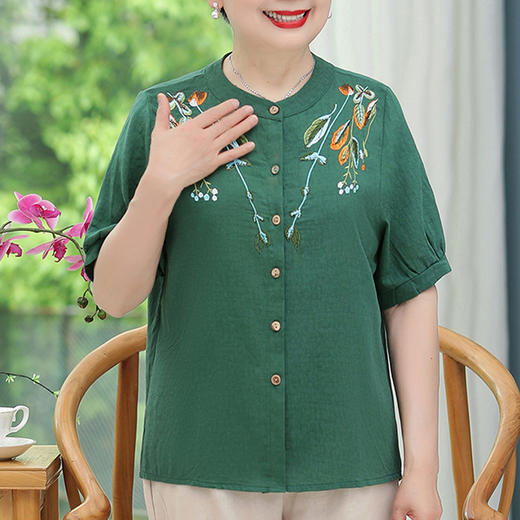 裁缝学苑AG171 妈妈装短袖衬衫纸样女开衫棉麻上衣衬衣夏样板图纸 商品图1