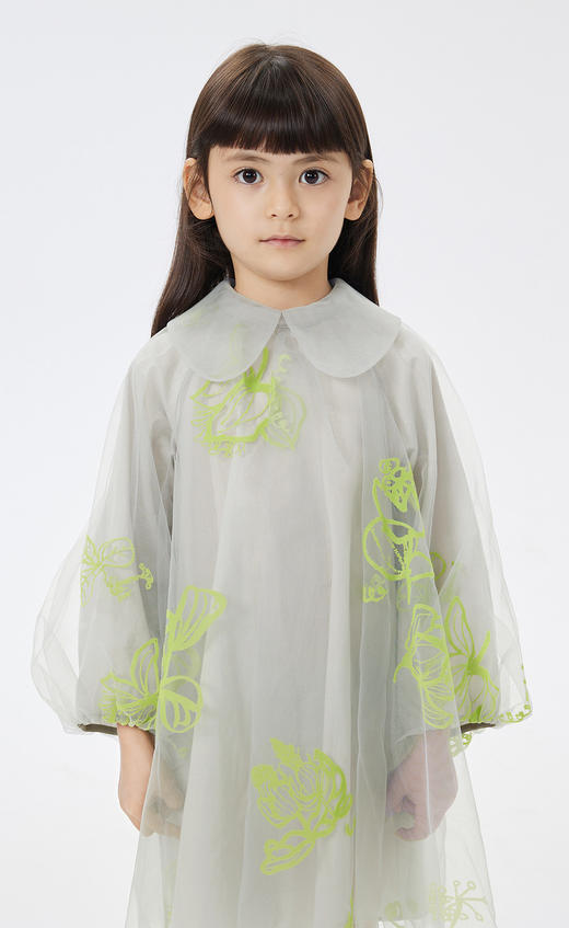 JNBY  23年春款  植绒花型印花细纱长袖连衣裙  1N2G12980 商品图5