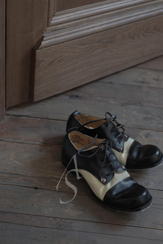 Paul Harnden 黑色拼奶油德比鞋 商品图1