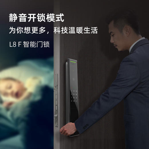 鼎山科技（DINSTECH） L8F 3D人脸识别智能门锁家用大门密码锁 办公室电子锁房门防盗门指纹锁 6色可选 商品图6