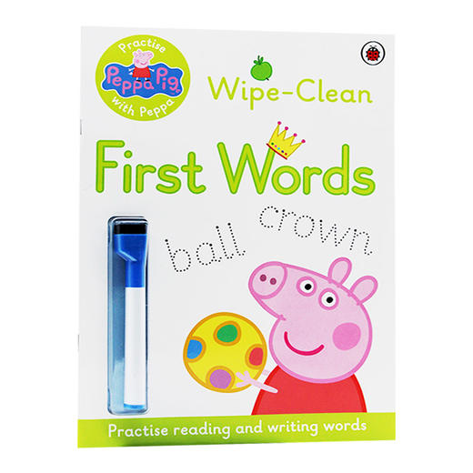 粉红猪小妹学单词 英文原版绘本 Peppa Pig Wipe Clean First Words 小猪佩奇擦擦书 可擦写英文练习册 英文版进口原版英语书籍 商品图0