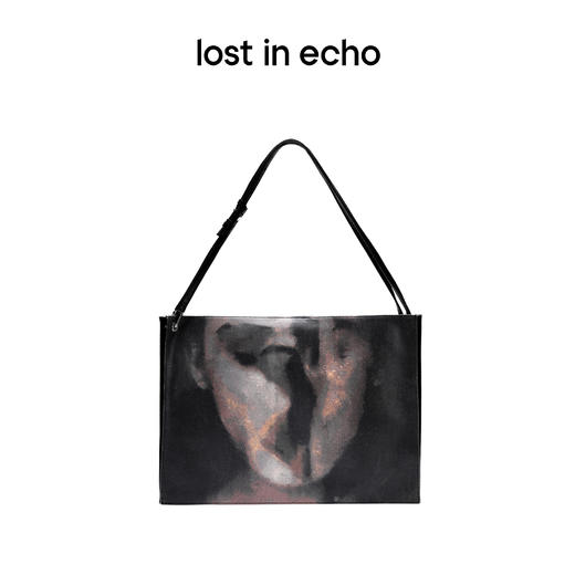 [断码]lost in echo设计师品牌Ann系列印花色方形三肩带风琴牛仔tote包 商品图0