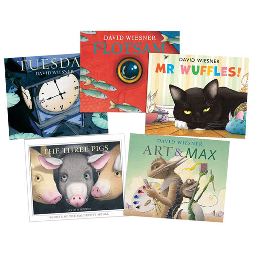 大卫威斯纳凯迪克大奖5本套装 英文原版绘本 David Wiesner 疯狂星期二 海底的秘密 三只小猪 华夫先生 英文版进口儿童英语故事书 商品图1