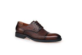 豪麟名鞋奥莱都彭男鞋牛皮革皮鞋E32121342咖啡色  原价4960元