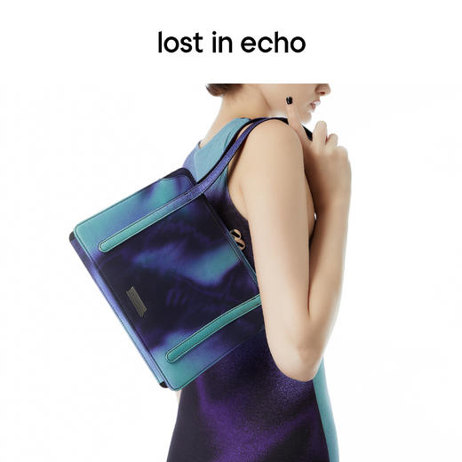 lost in echo 设计师品牌Ann系列方形扎染印花复古口金腋下包 商品图3
