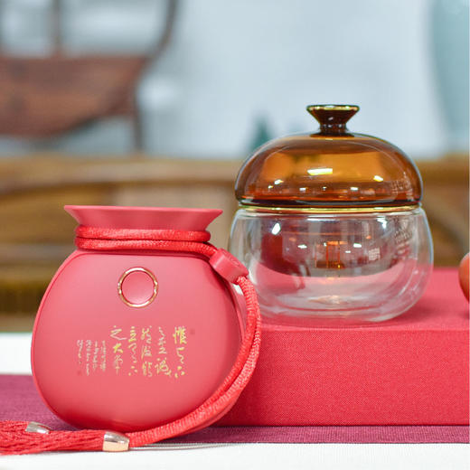 羽诗制造出品 福柿连连套装福袋暖手充电宝柿子玻璃杯文创礼盒 商品图0