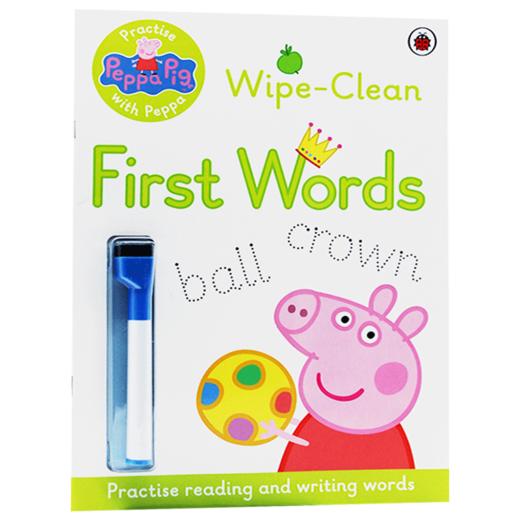粉红猪小妹学单词 英文原版绘本 Peppa Pig Wipe Clean First Words 小猪佩奇擦擦书 可擦写英文练习册 英文版进口原版英语书籍 商品图3