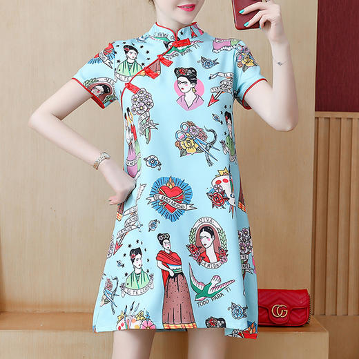 裁缝学苑AG174 改良旗袍纸样女连衣裙夏样板复古裙子打版裁剪图纸 商品图1