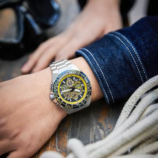 西铁城光动能多局电波钢带潮流休闲男士手表JY8125-54L 商品图5