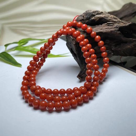 南红玛瑙四圈手串-满肉佛珠6.5# 商品图0