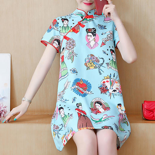 裁缝学苑AG174 改良旗袍纸样女连衣裙夏样板复古裙子打版裁剪图纸 商品图0