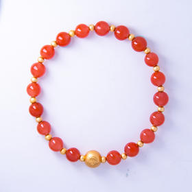 南红银镀金隔珠手串