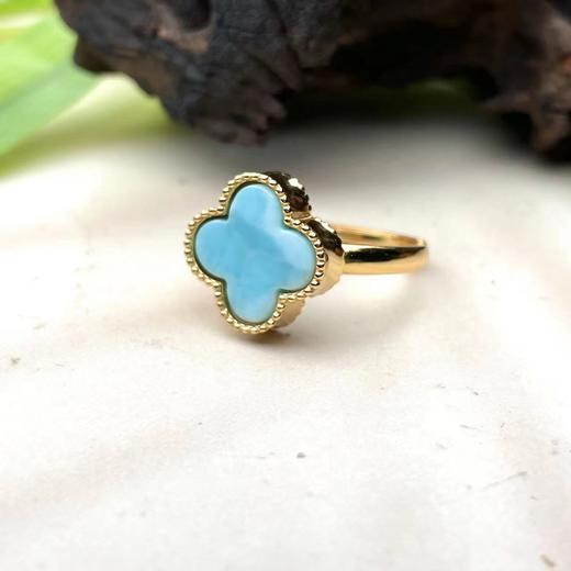 S925海纹石戒指-四叶草14# 商品图0