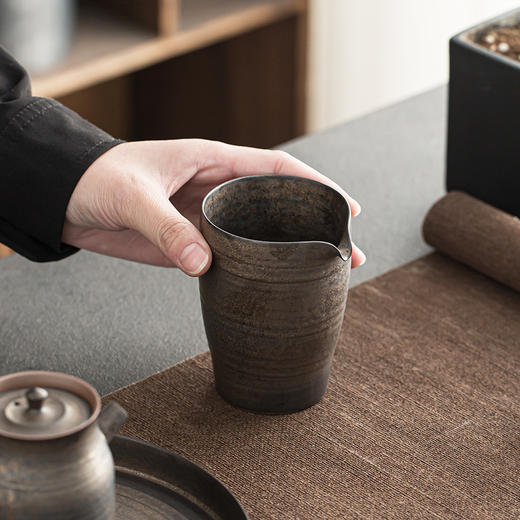 手工铁釉茶海1号 薄胎公道杯拙朴茶漏杯大公杯手作茶具茶海日式分茶器陶瓷匀杯 商品图2