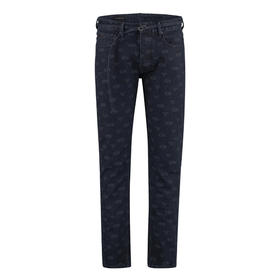 EMPORIO ARMANI 阿玛尼 男士棉质徽标印花直筒休闲牛仔裤 深蓝色 6L1J75 1DMAZ 0920