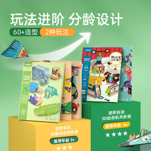 mideer弥鹿儿童折纸书3d立体动物手工剪纸diy动态折纸幼儿园玩具 商品图2