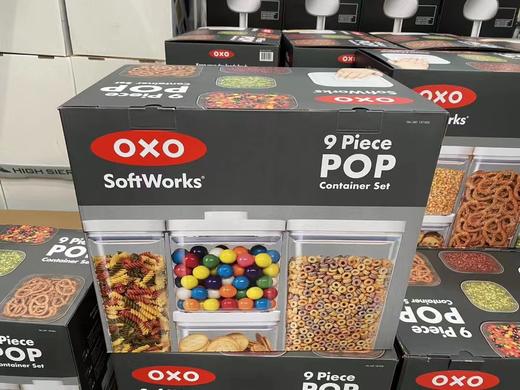 直邮！OXO SoftWorks 保鲜密封盒 9个装，模块化堆垛设计，方便收纳， 按压式密封盖   美国代购，无中文标签，介意慎拍 CO 商品图4