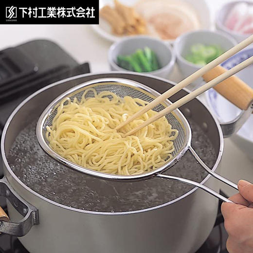 日本进口下村不锈钢超细过滤网沥水捞面饺子网筛 商品图2
