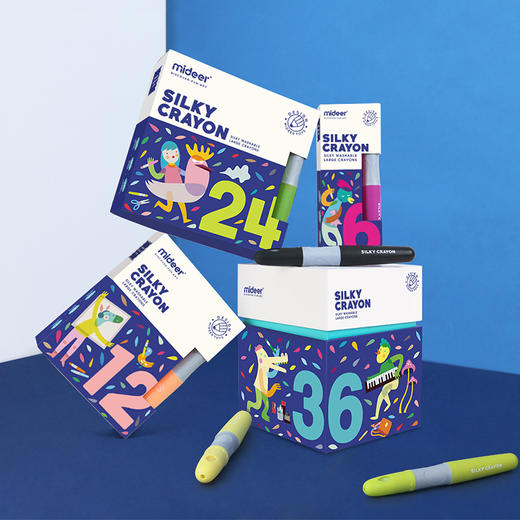 mideer弥鹿旋转蜡笔大容量丝滑油画棒可水洗蜡笔套装儿童油画彩笔 商品图1