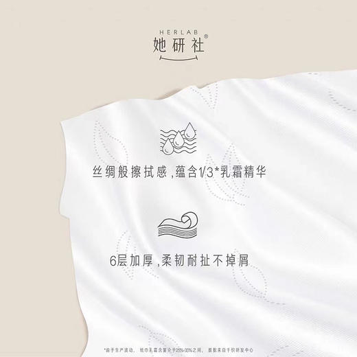Herlab她研社 丝绸感乳霜纸超柔面巾纸厚乳款 6层20片*8包 商品图1