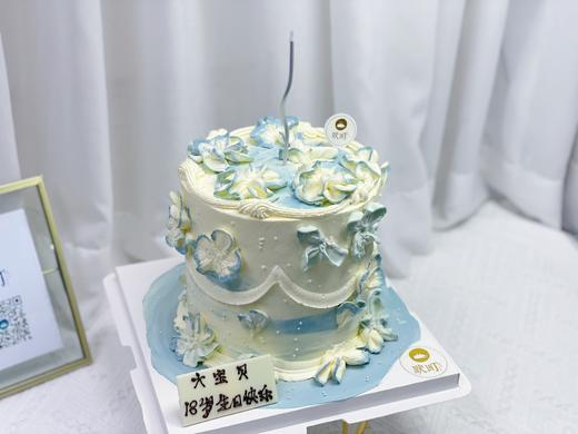 复古蓝加高裱花蛋糕 商品图2