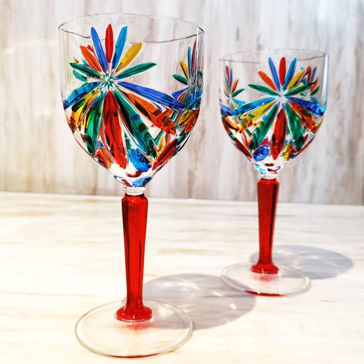 【轻奢 高档礼盒】炫彩烟花红酒杯|鎏金星芒红酒杯 对杯礼盒 复古雕花 欧式经典 意大利威尼斯手工水晶 商品图2