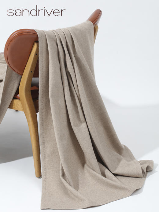 绣花折边羊绒毯 SJF95P715W 商品图0