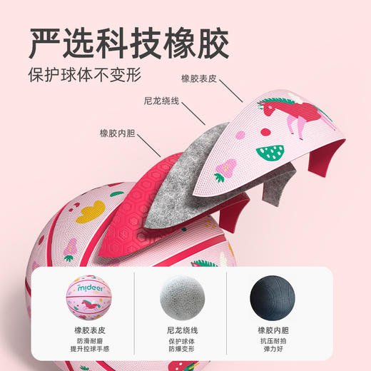 mideer弥鹿儿童篮球小皮球拍拍球幼儿园专用宝宝足球弹力球类玩具 商品图3