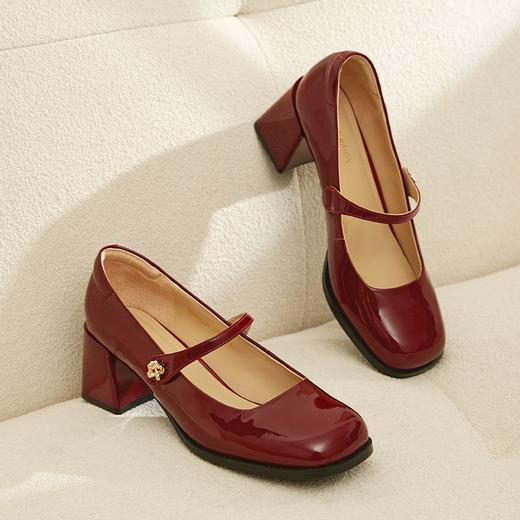 法式轻甜 方头粗跟玛丽珍鞋 AE0028234 商品图5