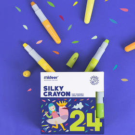 mideer弥鹿旋转蜡笔大容量丝滑油画棒可水洗蜡笔套装儿童油画彩笔