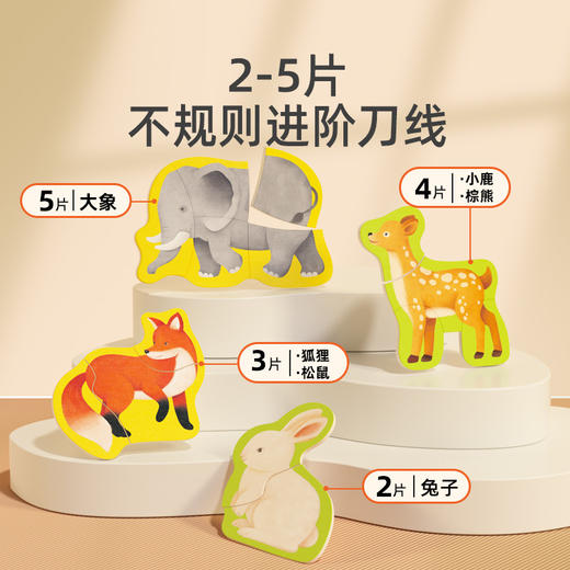 mideer弥鹿儿童拼图书木质早教平图交通动物认知男女孩益智玩具 商品图3
