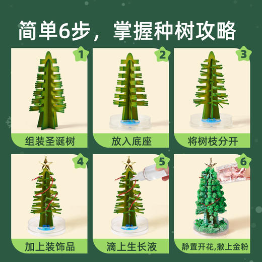 mideer弥鹿魔法圣诞树纸树开花水晶种植儿童玩具科学实验圣诞节装饰礼物 商品图2