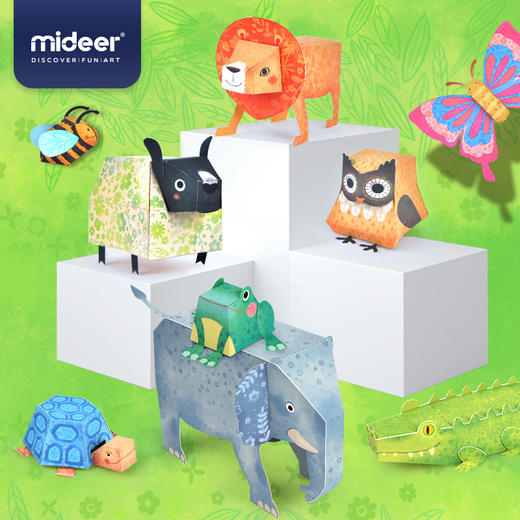 mideer弥鹿儿童折纸书3d立体动物手工剪纸diy动态折纸幼儿园玩具 商品图1