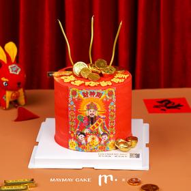 B4322【开工大吉】财神爷到 蛋糕