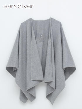 羊绒水波纹锁边U型披肩 SJF95P709W