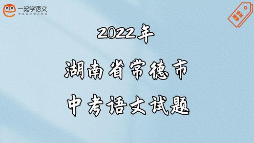 2022年湖南省常德市中考语文试题 商品图0