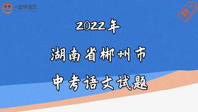 2022年湖南省郴州市中考语文试题