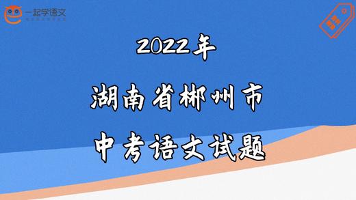 2022年湖南省郴州市中考语文试题 商品图0
