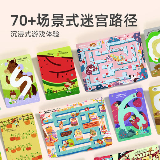 mideer弥鹿进阶场景式迷宫训练玩具儿童控笔运笔早教启蒙教具套装 商品图1