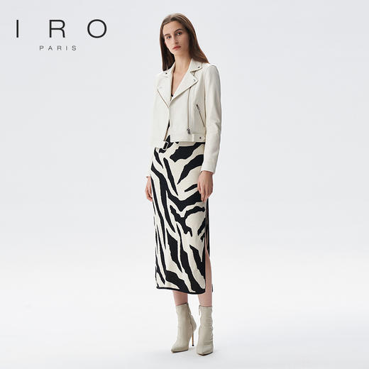 【2F】IRO春季新款法式轻奢女装短款修身翻领小羊皮纯色皮衣外套 商品图2