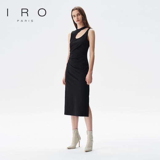 【2F】IRO春季新款法式轻奢女装气质修身不规则镂空领背心连衣裙 商品图1